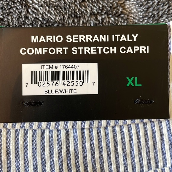 Mario Serrani Blue and White Ankle Cropped Pants - Picture 4 of 4